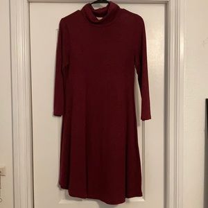 Cupid Maroon Turtleneck Sweater Dress